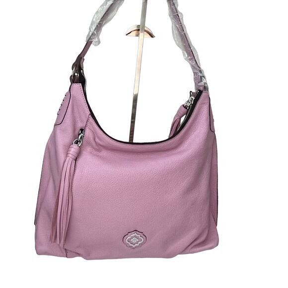 OrYANY Pebbled Leather Boho Tote Bag in Rose Pink - Picture 1 of 10